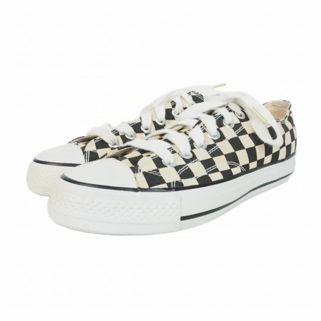 【中古】未使用品 アベイシングエイプ A BATHING APE 00S チェッカー スニーカー 靴 8 ベージュ 2000-fw-04 メンズ_2