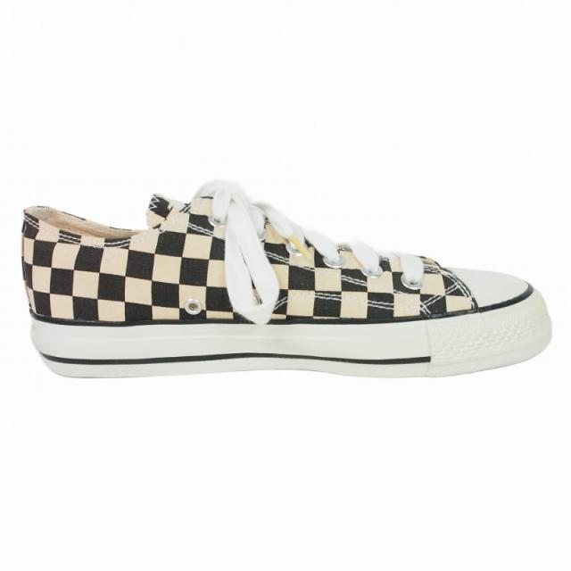 【中古】未使用品 アベイシングエイプ A BATHING APE 00S チェッカー スニーカー 靴 8 ベージュ 2000-fw-04 メンズ_4