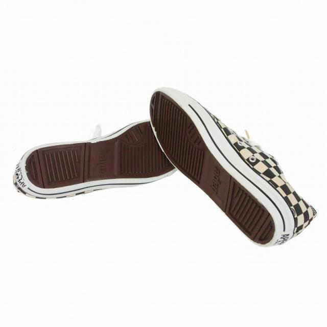 【中古】未使用品 アベイシングエイプ A BATHING APE 00S チェッカー スニーカー 靴 8 ベージュ 2000-fw-04 メンズ_5