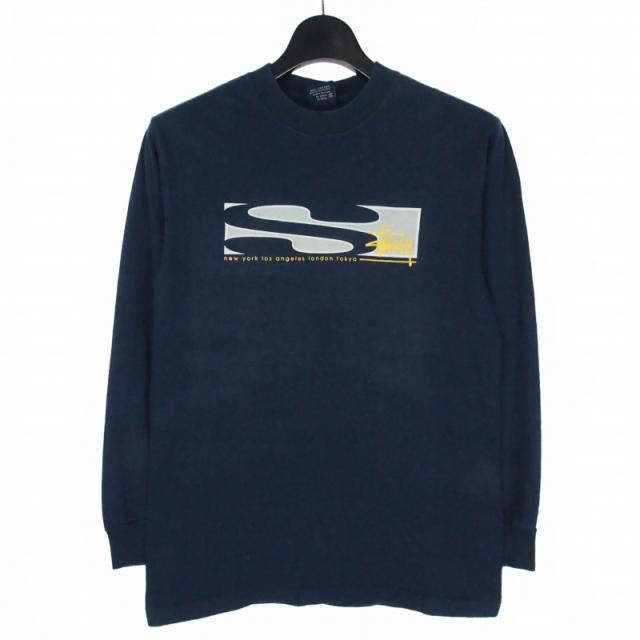 【中古】ステューシー STUSSY オールドステューシー 90S アメリカ製 ロングスリーブ ロンT Tシャツ カットソー 長袖 S