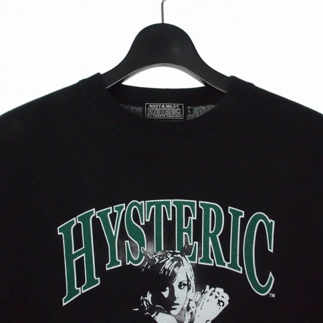 【中古】ヒステリックグラマー HYSTERIC GLAMOUR I DON'T CARE デビルガール スウェット トレーナー L ブラック 黒_2