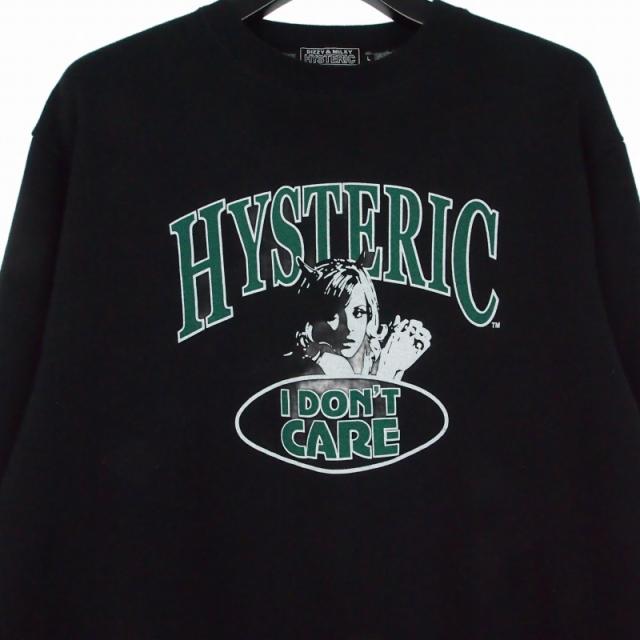 【中古】ヒステリックグラマー HYSTERIC GLAMOUR I DON'T CARE デビルガール スウェット トレーナー L ブラック 黒_3