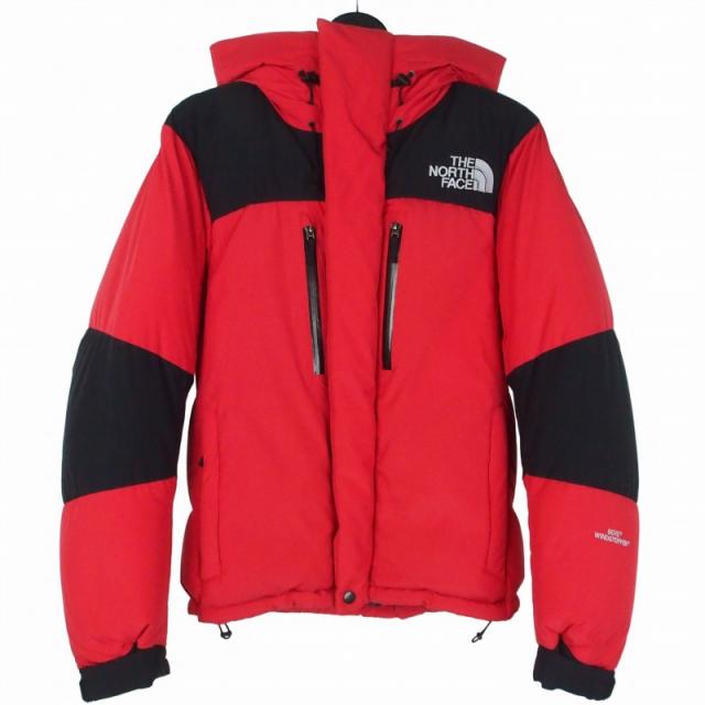 【中古】ザノースフェイス THE NORTH FACE バルトロライトダウンジャケット フード付き 刺?ロゴ S レッド/ブラック