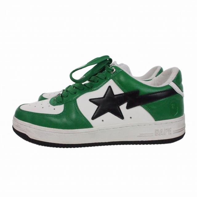 【中古】アベイシングエイプ A BATHING APE BAPESTAR Low ベイプスタ ロー US9 27?p グリーン 緑 M191303 メンズ_1