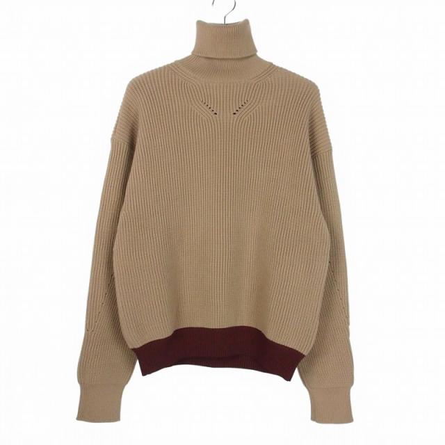 【中古】オーエーエムシー OAMC タートルネック リブニット セーター コットン XS ブラウンベージュ メンズ
