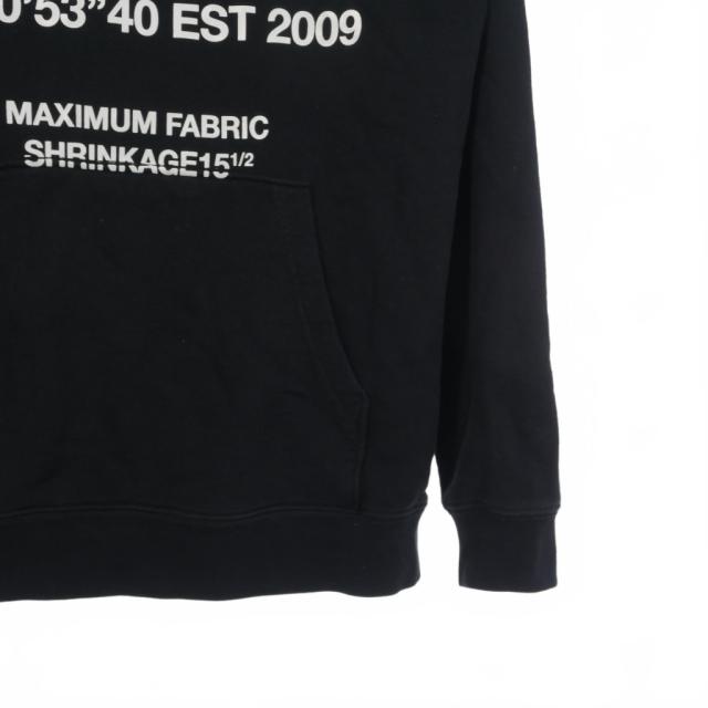 【中古】エムエスジーエム MSGM ロゴパーカー フーディー プルオーバー L ブラック ホワイト 3140MM182J メンズ_3