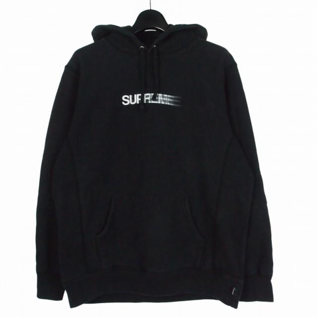 【中古】シュプリーム SUPREME 20SS モーションロゴフーデッドスウェットシャツ パーカー フーディ L ブラック 黒