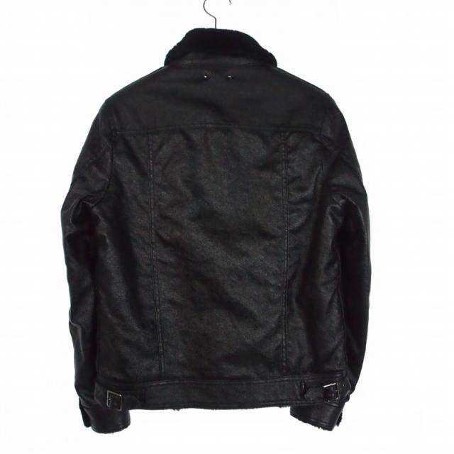 【中古】マインデニム MINEDENIM コーティングボアジャケット ブルゾン 1 ブラック 黒 1810-8003-99-012 メンズ_1