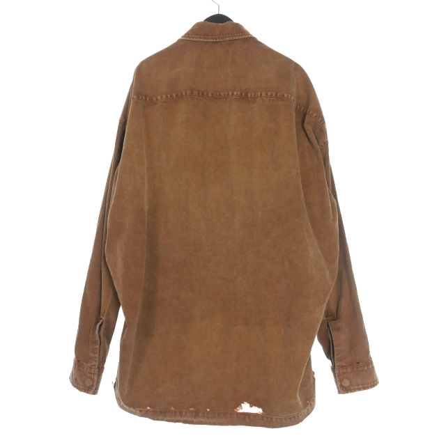 【中古】未使用品 ミハラヤスヒロ MIHARA YASUHIRO 25AW ラインストーン ミリタリーシャツ 長袖 46 ブラウン 茶_1