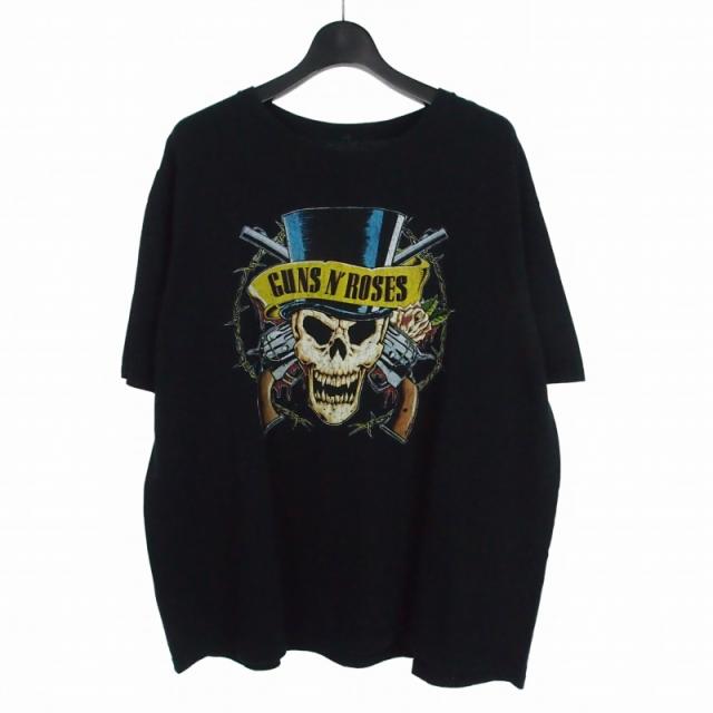 【中古】ガンズアンドローゼズ スカル クロスガン グラフィックプリント バンドTシャツ カットソー 半袖 2X
