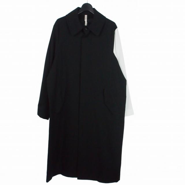 【中古】リコール RequaL 24SS ロングコート ジャケット 2 ブラック ホワイト 黒 白 RQ24SS-C001 メンズ