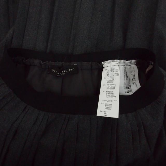 【中古】ファビアナフィリッピ FABIANA FILIPPI ロング丈 プリーツスカート XS グレー レディース_3