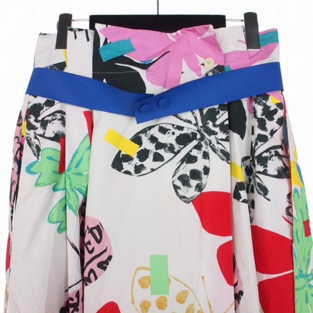 【中古】マックスマーラ ウィークエンドライン MAX MARA WEEKEND LINE FLUTTERFLIES プリント 総柄スカート 40_2