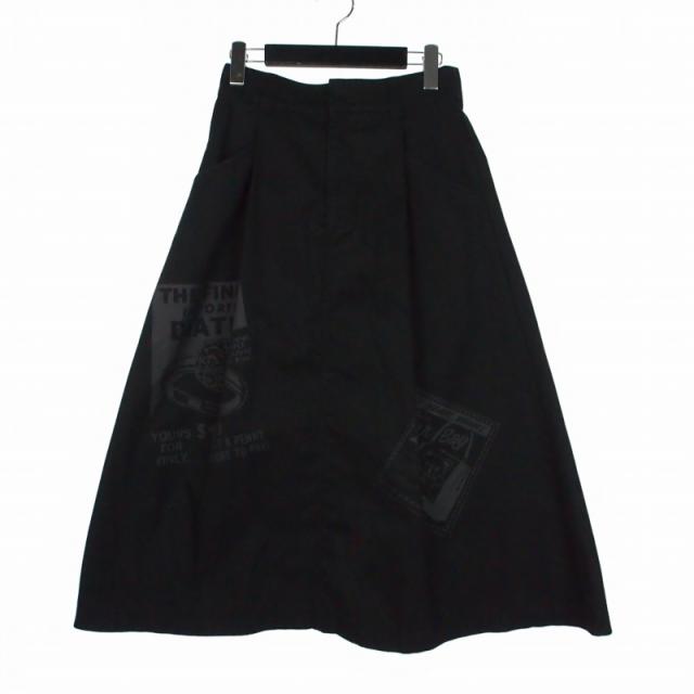 【中古】ヒステリックグラマー HYSTERIC GLAMOUR THE FINEST IMPORTED DIATEX プリント 1タックスカート S