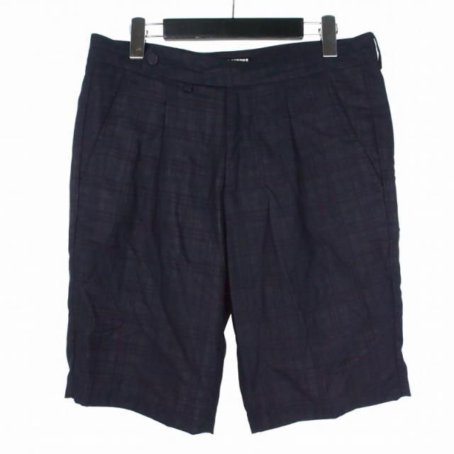【中古】ラフシモンズ RAF SIMONS 13SS タータンチェックショートパンツ ショーツ ハーフパンツ 46 ネイビー 紺