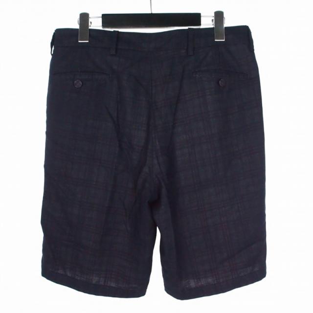 【中古】ラフシモンズ RAF SIMONS 13SS タータンチェックショートパンツ ショーツ ハーフパンツ 46 ネイビー 紺_1