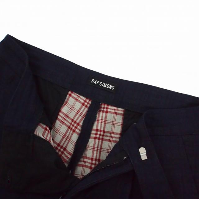 【中古】ラフシモンズ RAF SIMONS 13SS タータンチェックショートパンツ ショーツ ハーフパンツ 46 ネイビー 紺_3