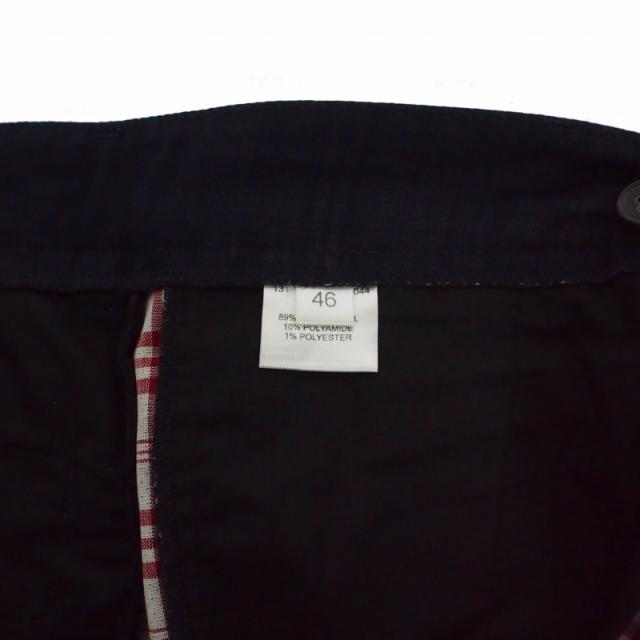 【中古】ラフシモンズ RAF SIMONS 13SS タータンチェックショートパンツ ショーツ ハーフパンツ 46 ネイビー 紺_4