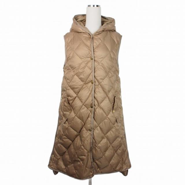【中古】マックスマーラ MAX MARA The Cube キルティング フーディ ロングダウンジレ ダウンコート ジャケット 42