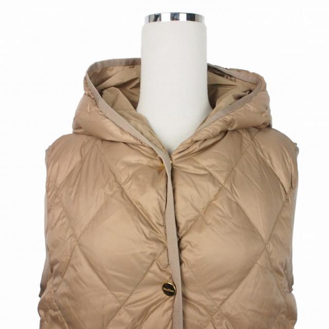 【中古】マックスマーラ MAX MARA The Cube キルティング フーディ ロングダウンジレ ダウンコート ジャケット 42_3