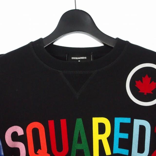 【中古】ディースクエアード DSQUARED2 21AW デザインスウェット トレーナー M ブラック 黒 S74GU0520 国内正規_2