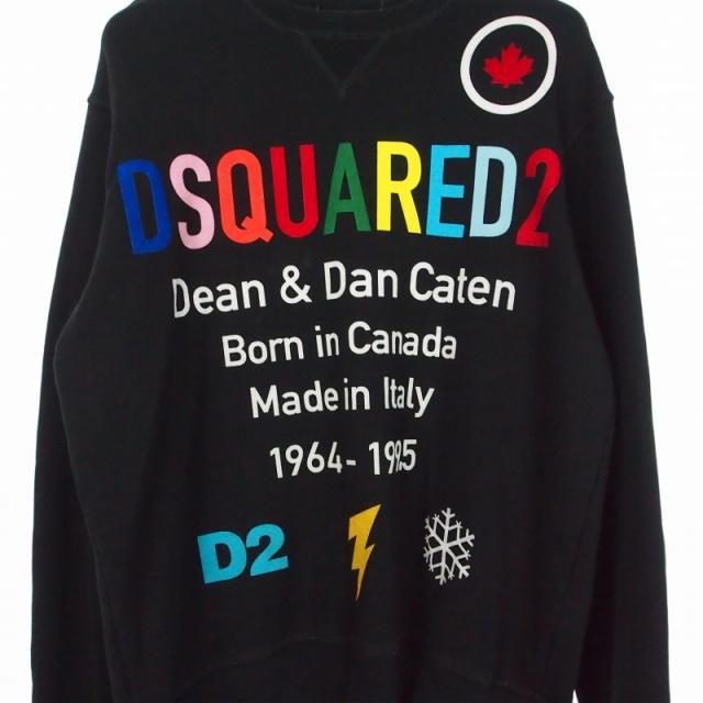 【中古】ディースクエアード DSQUARED2 21AW デザインスウェット トレーナー M ブラック 黒 S74GU0520 国内正規_3