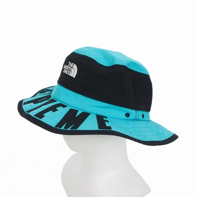 【中古】シュプリーム × ノースフェイス 19SS Arc Logo Horizon Breeze Hat ハット 帽子 LｰXL ブルー 青_1