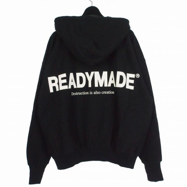 【中古】レディメイド READYMADE HOODIE SMILE フーディースマイル パーカー XL ブラック 黒 RE-C0-BK-00-00-245