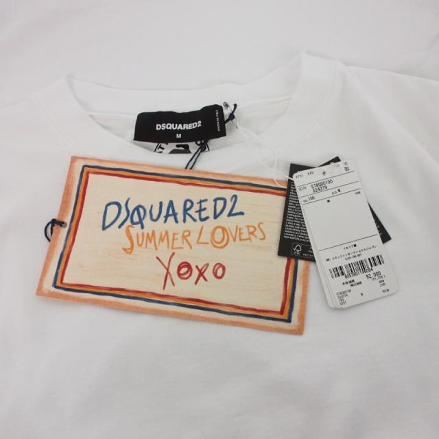 【中古】未使用品 ディースクエアード ロングスリーブ ロンT Tシャツ カットソー 長袖 M ホワイト 白 S78GD0100