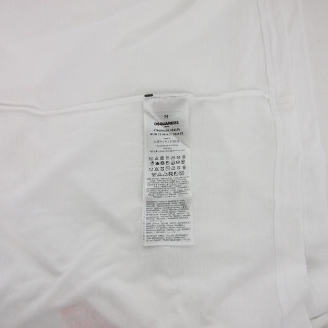 【中古】未使用品 ディースクエアード ロングスリーブ ロンT Tシャツ カットソー 長袖 M ホワイト 白 S78GD0100