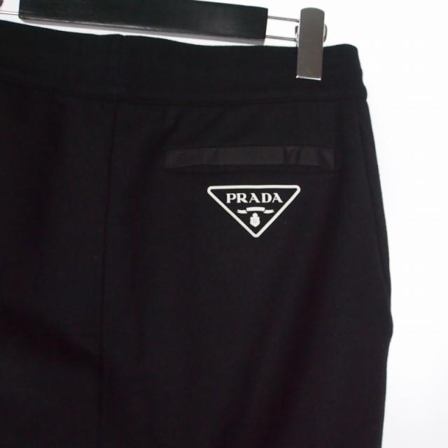 【中古】プラダ PRADA トライアングルロゴ プリント スウェットパンツ ジョガーパンツ XS ブラック 黒 UJP201_5