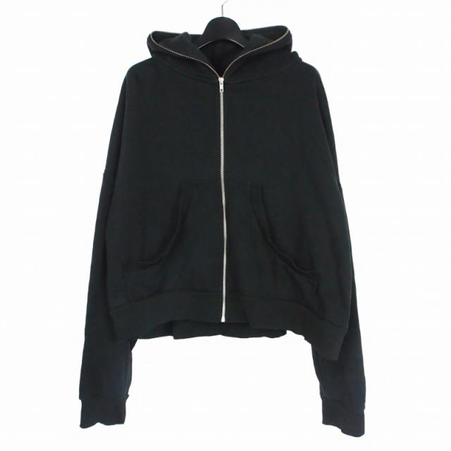 【中古】エンタイアスタジオ entire studio ETERNAL ZIP HOODIE エターナルジップフーディ パーカー M ブラック 黒