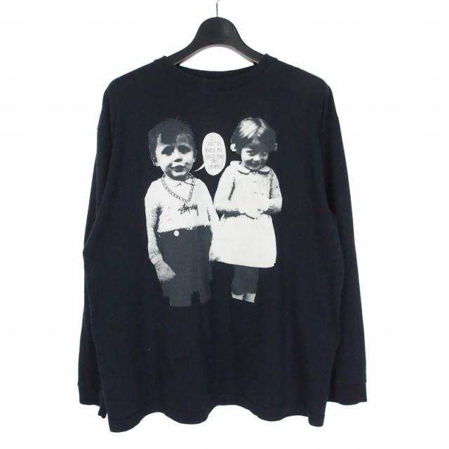 【中古】ステューシー STUSSY オールドステューシー 00s キッズフォト プリント Tシャツ カットソー 長袖 L