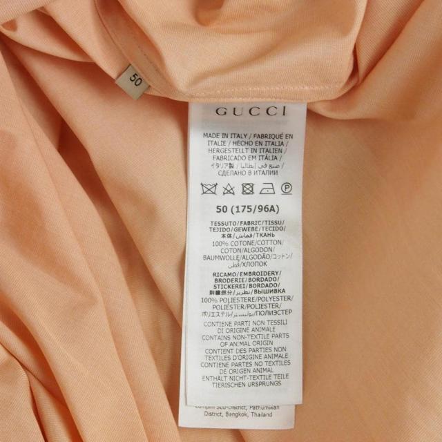 【中古】グッチ GUCCI × アディダス コラボ 長袖 シャツ ビッグシルエット ロゴ刺繍 50 LL ピンク オレンジ 691521_5
