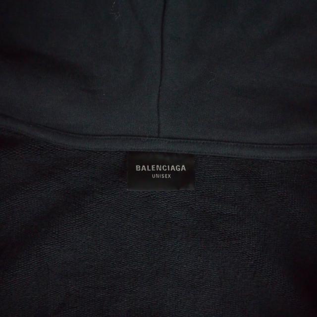 【中古】バレンシアガ BALENCIAGA 24AW PLANET EARTH ダメージプリントジップアップパーカー フーディ XS ブラック_6