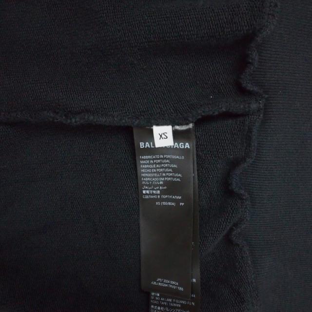 【中古】バレンシアガ BALENCIAGA 24AW PLANET EARTH ダメージプリントジップアップパーカー フーディ XS ブラック_7