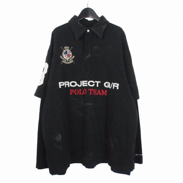 【中古】プロジェクトジーアール PROJECT G/R Polo Parody Shirts レイヤード ポロシャツ 長袖 1 ブラック ネイビー