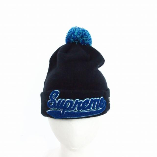 【中古】シュプリーム SUPREME × NEW ERA 16AW Chenille Script Bea ビーニー ボンボン ニット帽 ネイビー FW16BN36 メンズ