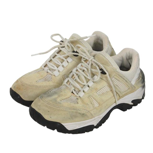 【中古】メゾンマルジェラ Maison Margiela SECURITY ローカットスニーカー ヴィンテージ加工 41 白 ホワイト メンズ
