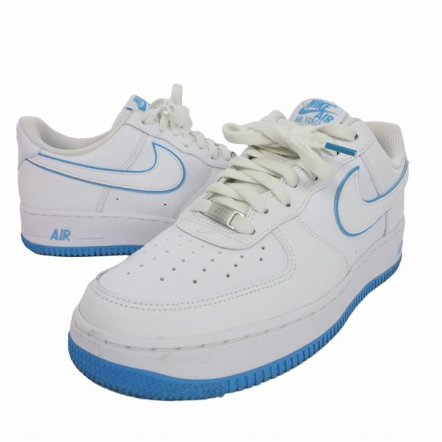 【中古】ナイキ NIKE エアフォース1 ロー '07 US9.5 27.5?p ホワイト アンド ユニバーシティブルー DV0788-101