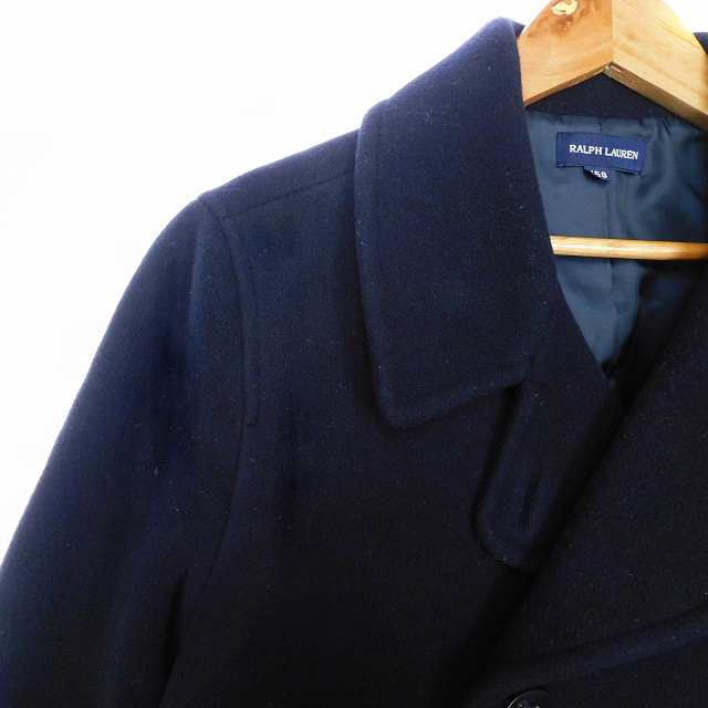 【中古】ラルフローレン RALPH LAUREN ピーコート Pコート 長袖 ダブル ウール 無地 150cm 紺 アウター キッズ｜au PAY  マーケット