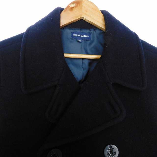 【中古】ラルフローレン RALPH LAUREN ピーコート Pコート 長袖 ダブル ウール 無地 150cm 紺 アウター キッズ｜au PAY  マーケット