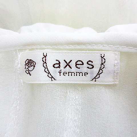 中古】アクシーズファム axes femme ボウタイブラウス 半袖 シアー