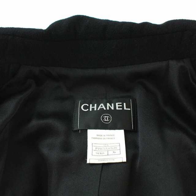 シャネル CHANEL 02A ステンカラーコート ミドル丈 ココマーク ジップ 