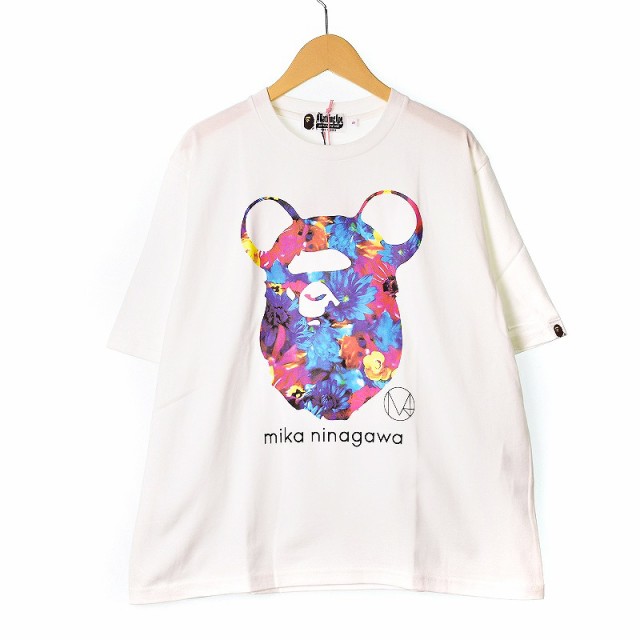 【中古】未使用品 アベイシングエイプ A BATHING APE × BE@RBRICK ベアブリック × mika ninagawa T