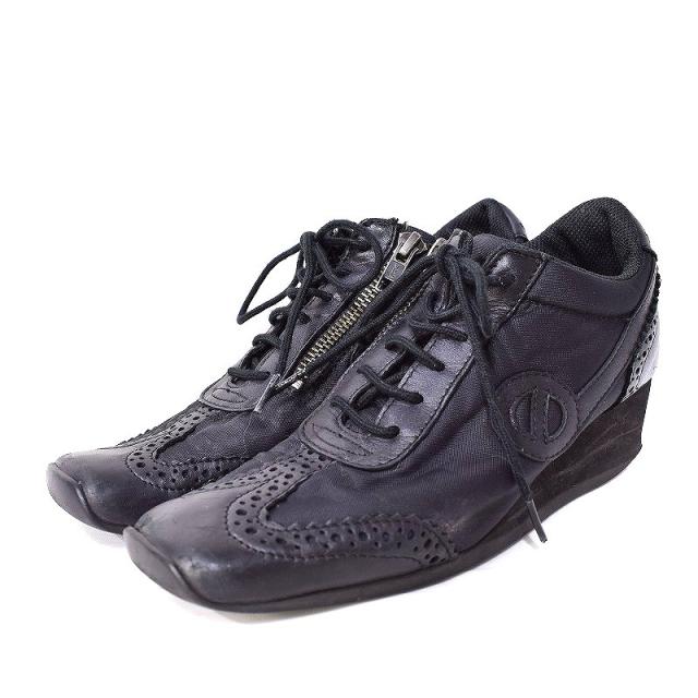 中古 ノーネーム No Name スニーカー スクエアトゥ ウェッジソール レースアップ 35 黒 ブラック Of レディースの通販はau Pay マーケット ブランド古着のベクトル