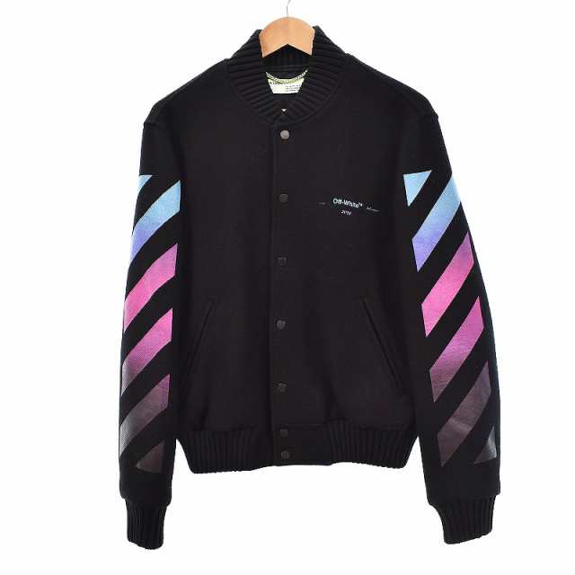 中古】オフホワイト OFF WHITE 18AW DIAG GRADIENT VARSITY JACKET