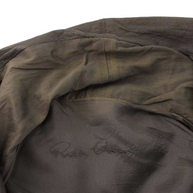 中古】リックオウエンス Rick Owens ハイネックラムレザーライダース