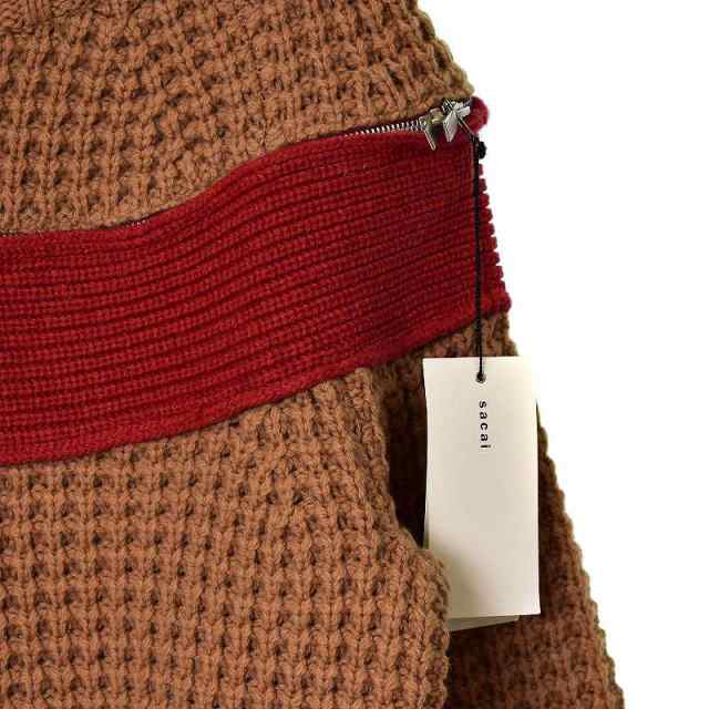 【中古】サカイ sacai 19AW ジップアタッチメント ニット セーター 長袖 ウール 1 茶 ブラウン 19-04591 レディース｜au  PAY マーケット