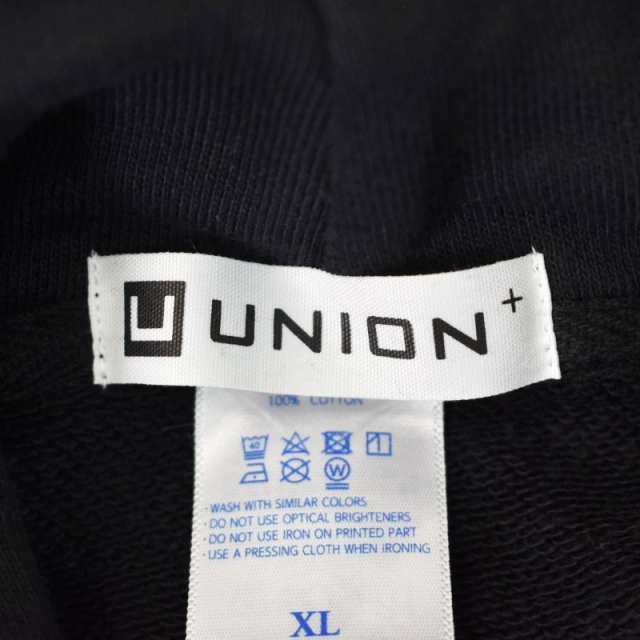 【中古】ユニオン トーキョー UNION TOKYO パーカー フーディー スウェット トレーナー ロゴ XL 黒 ブラック メンズ｜au PAY  マーケット